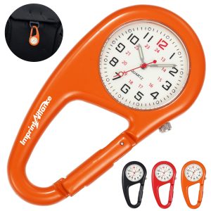 Portable Carabiner Clip Quartz Watch with Luminous Dial