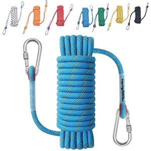 Durable Outdoor Safety Climbing Rope with Carabiner Hooks