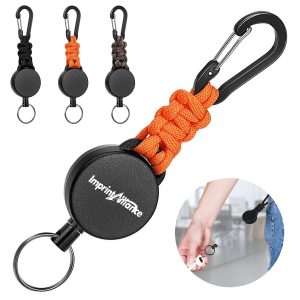 Retractable Keychain Carabiner Badge Holder
