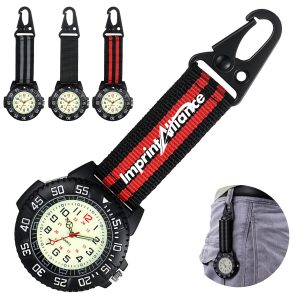 Portable Carabiner Clip Watch with Nylon Strap