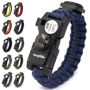 Outdoor Survival Paracord Bracelet with LED Light