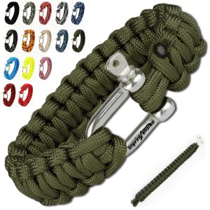 Dual Color Paracord Survival Bracelet with Alloy Clasp
