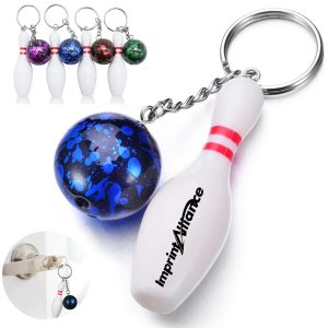 Bowling Pin and Ball Keychain