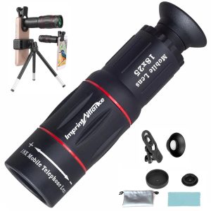 8×25 Smartphone Telescope with Clip and Cleaning Cloth