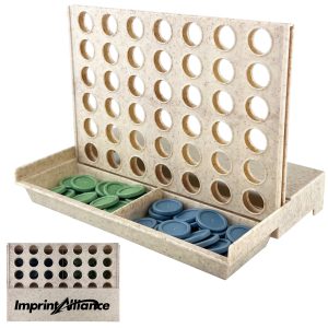 Wooden Four in a Row Desktop Strategy Game Set