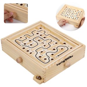 Wooden Labyrinth Tilting Maze Board Game