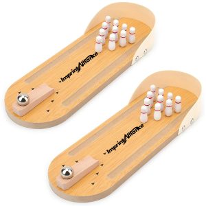 Wooden Mini Desktop Bowling Alley Game Set