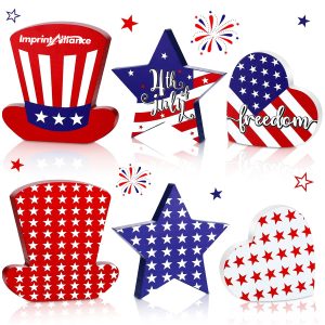 Wooden American Flag Patriotic Tabletop Sign Decor