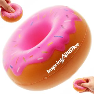 PU Foam Pink Frosted Donut Stress Reliever Toy