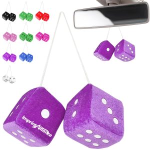 Soft Plush Fuzzy Dice Hanging Car Mirror Ornament Toy